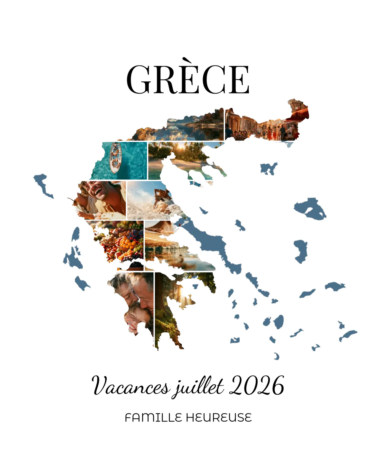 Affiche souvenir vacances personnalisée-Grèce-10 photos