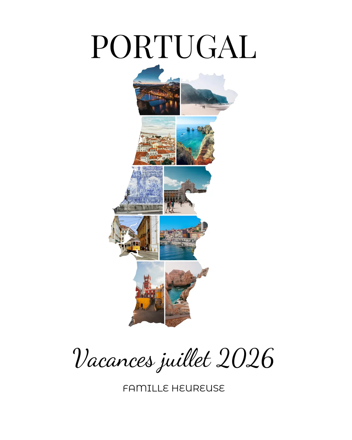 Affiche souvenir vacances personnalisée-Portugal-10 photos