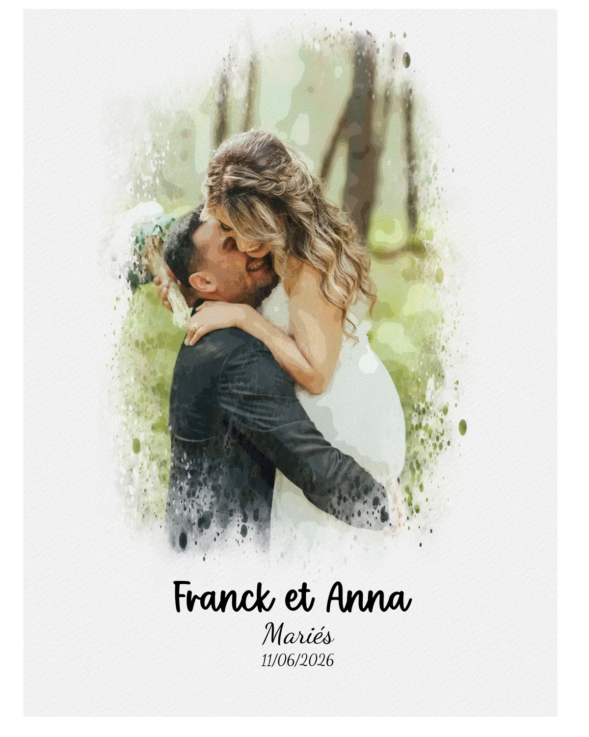 Affiche personnalisée - Votre photo en illustration style éclat d'aquarelle