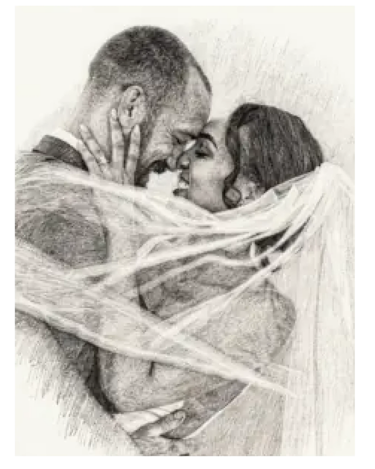 Affiche personnalisée - Votre photo en illustration Crayon graphite hyperréaliste