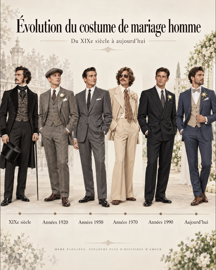 Costume de mariage pour homme : histoire, évolution et styles incontournables