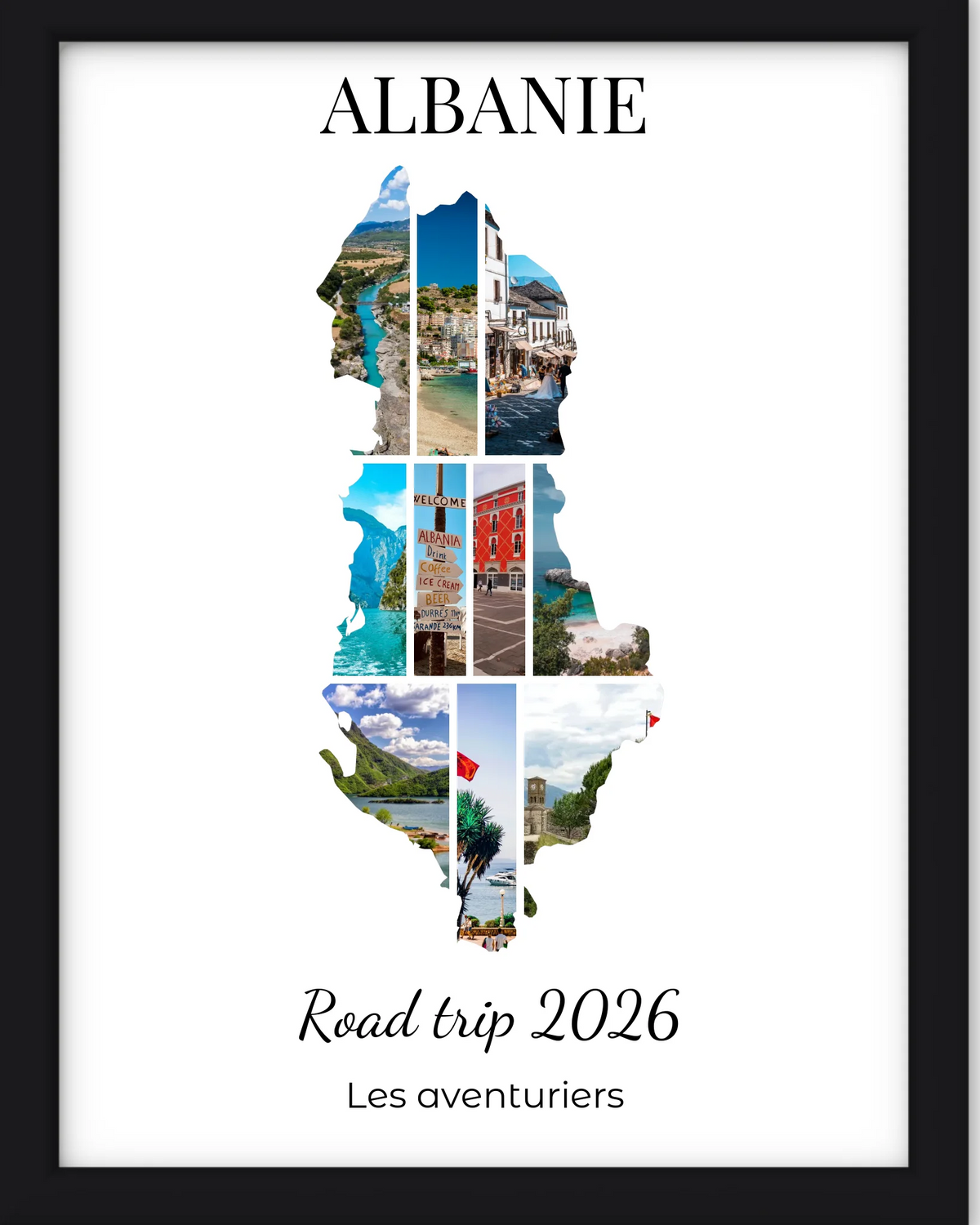 Affiche souvenir vacances personnalisée-Albanie-10 photos