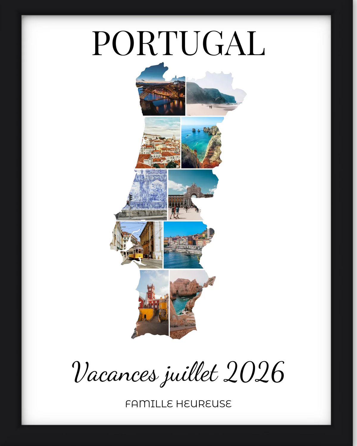 Affiche souvenir vacances personnalisée-Portugal-10 photos