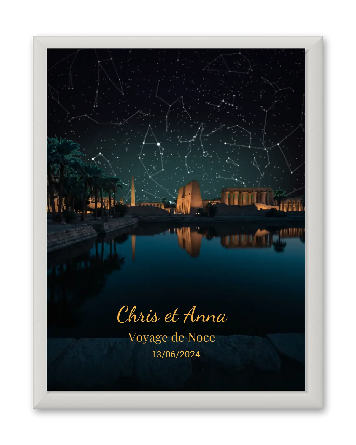 Carte du ciel  étoilé Karnac personnalisée à votre date