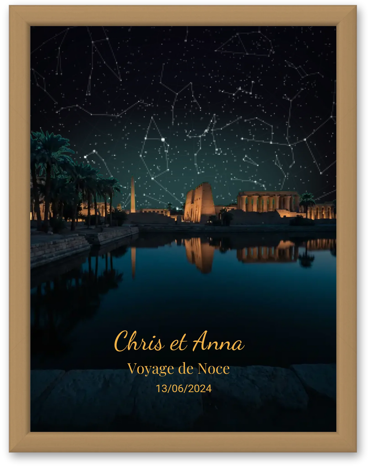 Carte du ciel  étoilé Karnac personnalisée à votre date
