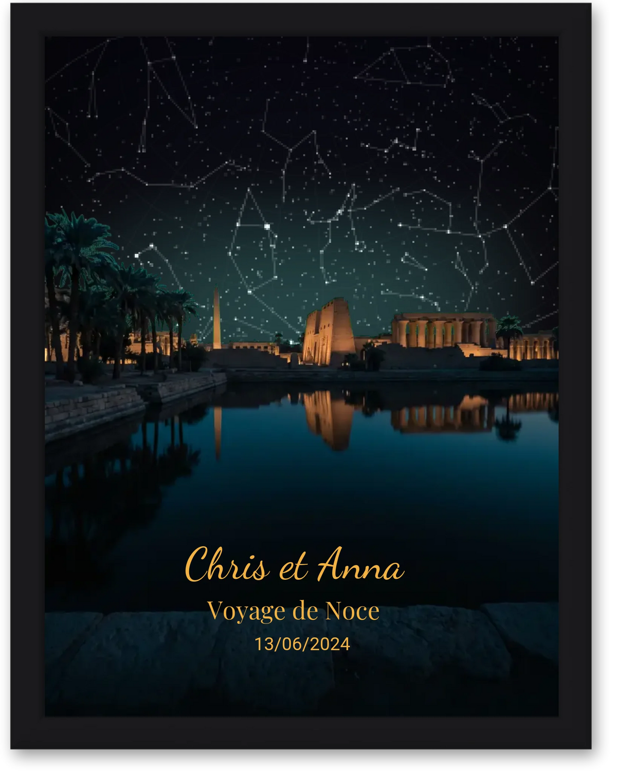 Carte du ciel  étoilé Karnac personnalisée à votre date