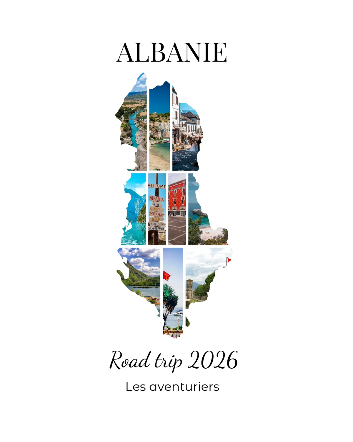 Affiche souvenir vacances personnalisée-Albanie-10 photos