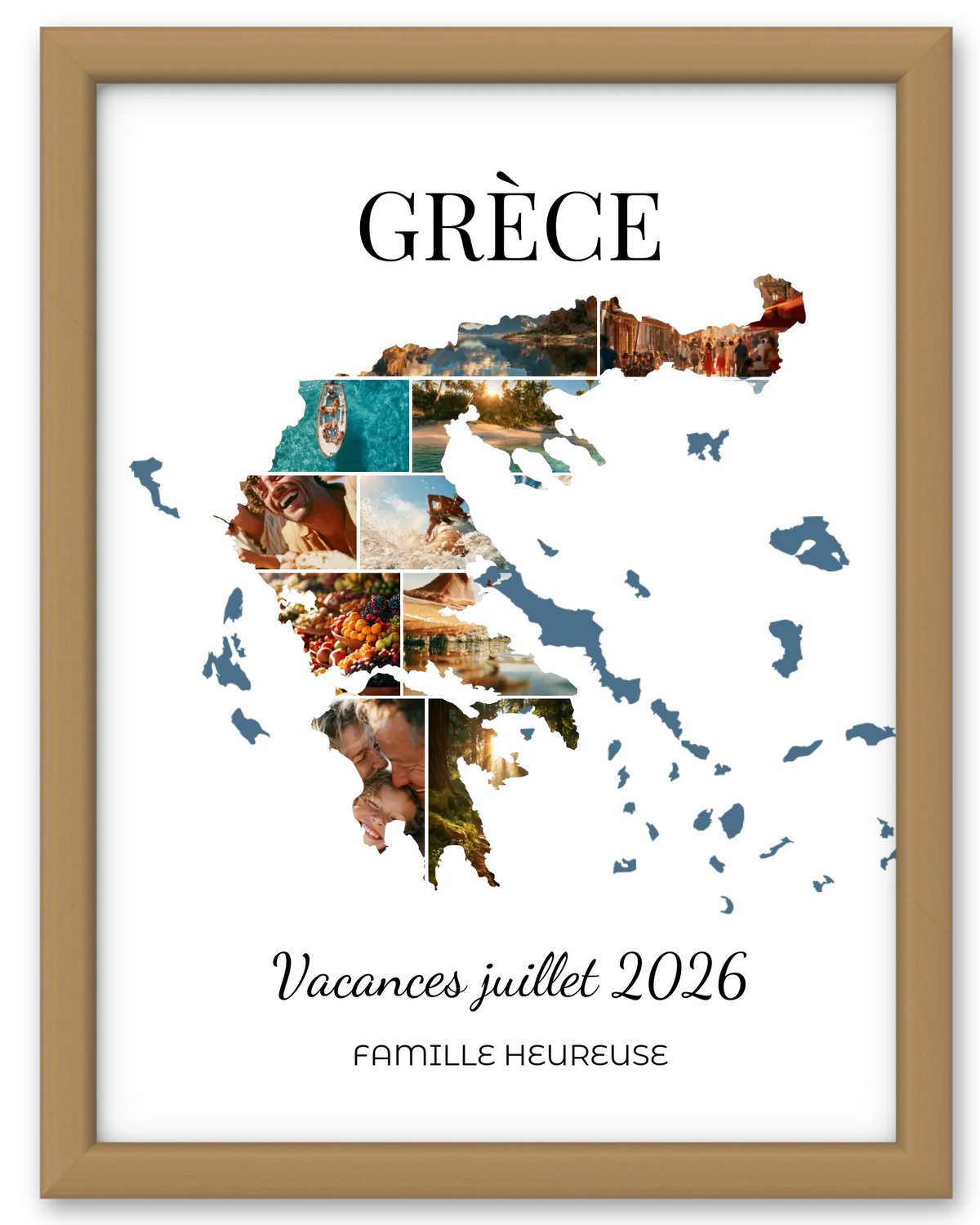 Affiche souvenir vacances personnalisée-Grèce-10 photos