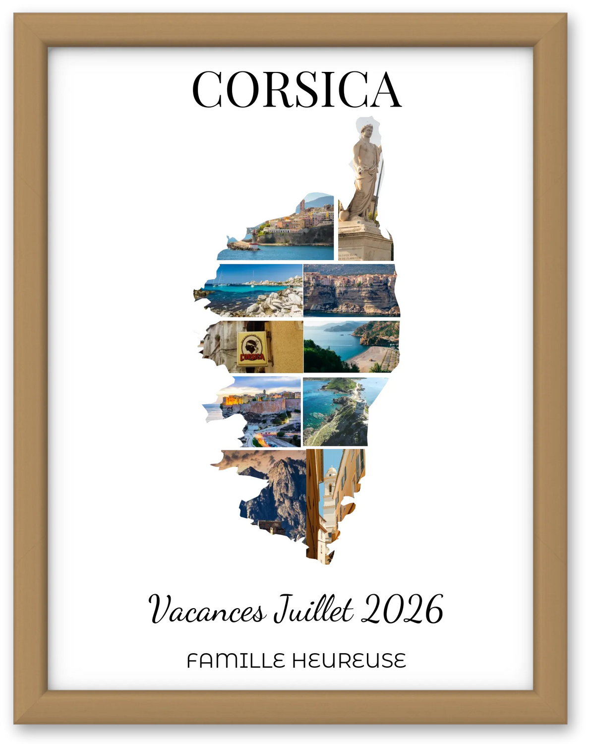 Affiche souvenir vacances personnalisée-Corse-10 photos