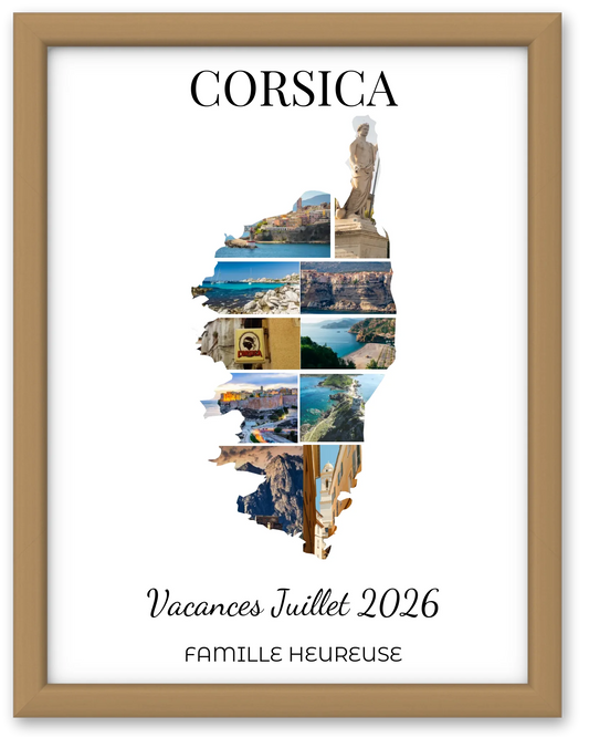 Affiche souvenir vacances personnalisée-Corse-10 photos
