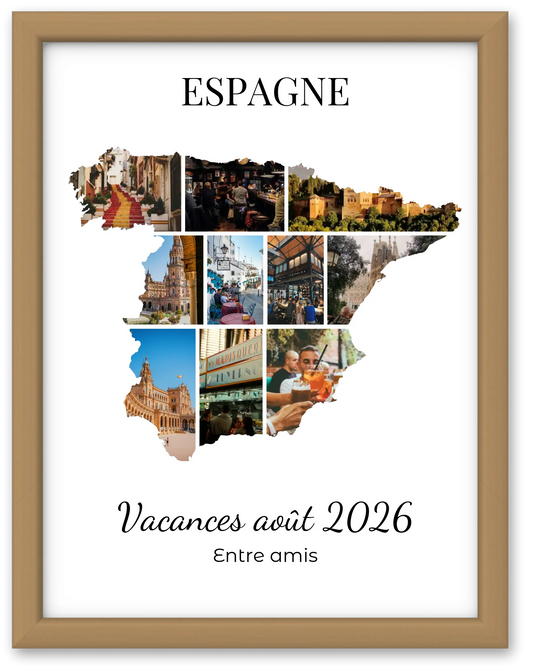 Affiche souvenir vacances personnalisée-Espagne-10 photos