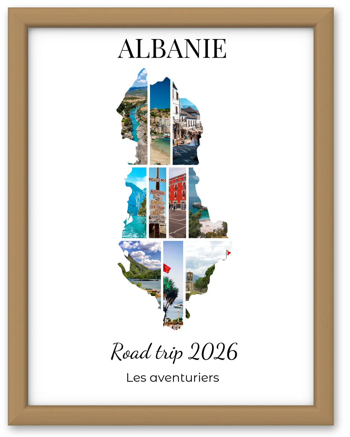 Affiche souvenir vacances personnalisée-Albanie-10 photos