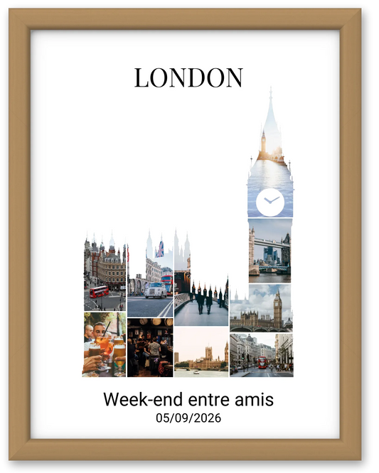 Affiche souvenir vacances personnalisée-Londres-10 photos