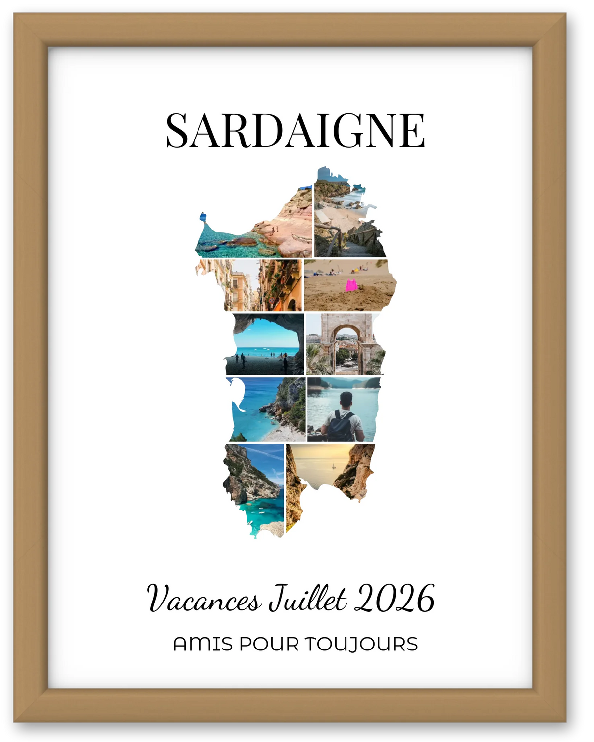 Affiche souvenir vacances personnalisée-Sardaigne-10 photos