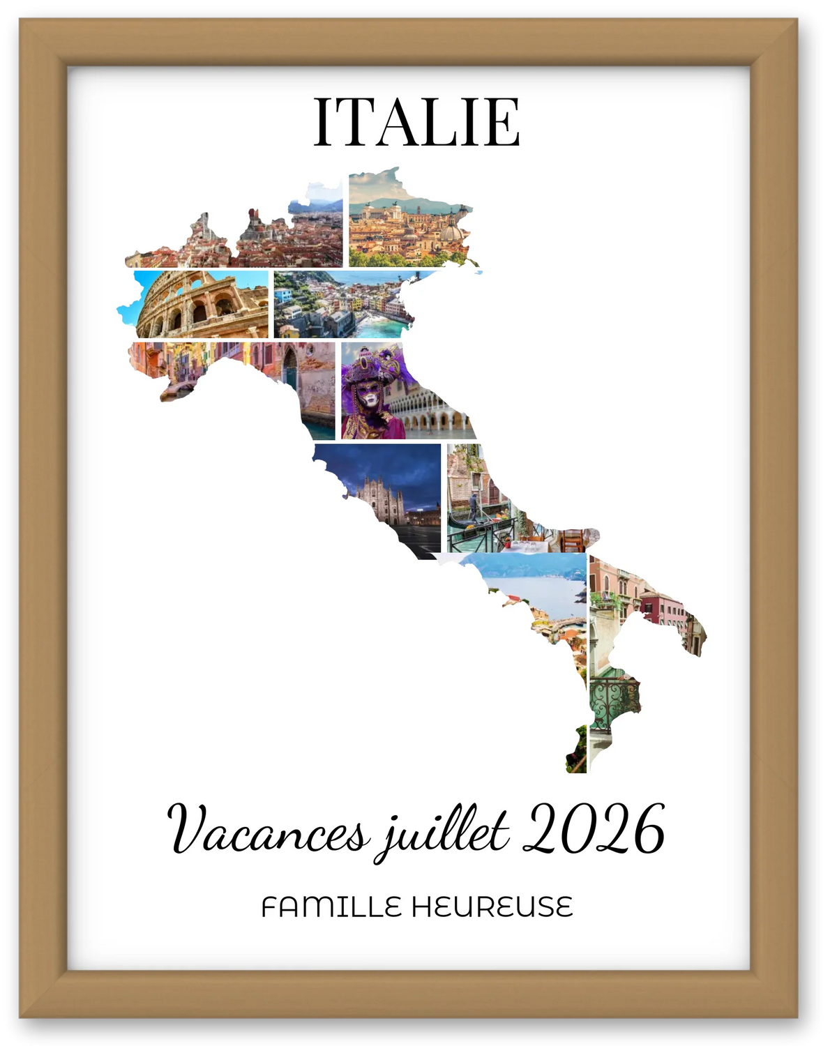 Affiche souvenir vacances personnalisée-Italie-10 photos