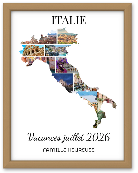 Affiche souvenir vacances personnalisée-Italie-10 photos