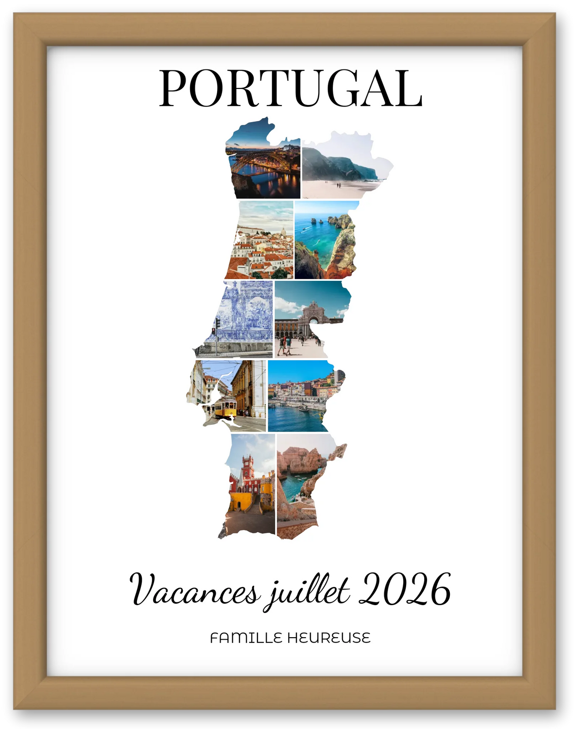Affiche souvenir vacances personnalisée-Portugal-10 photos