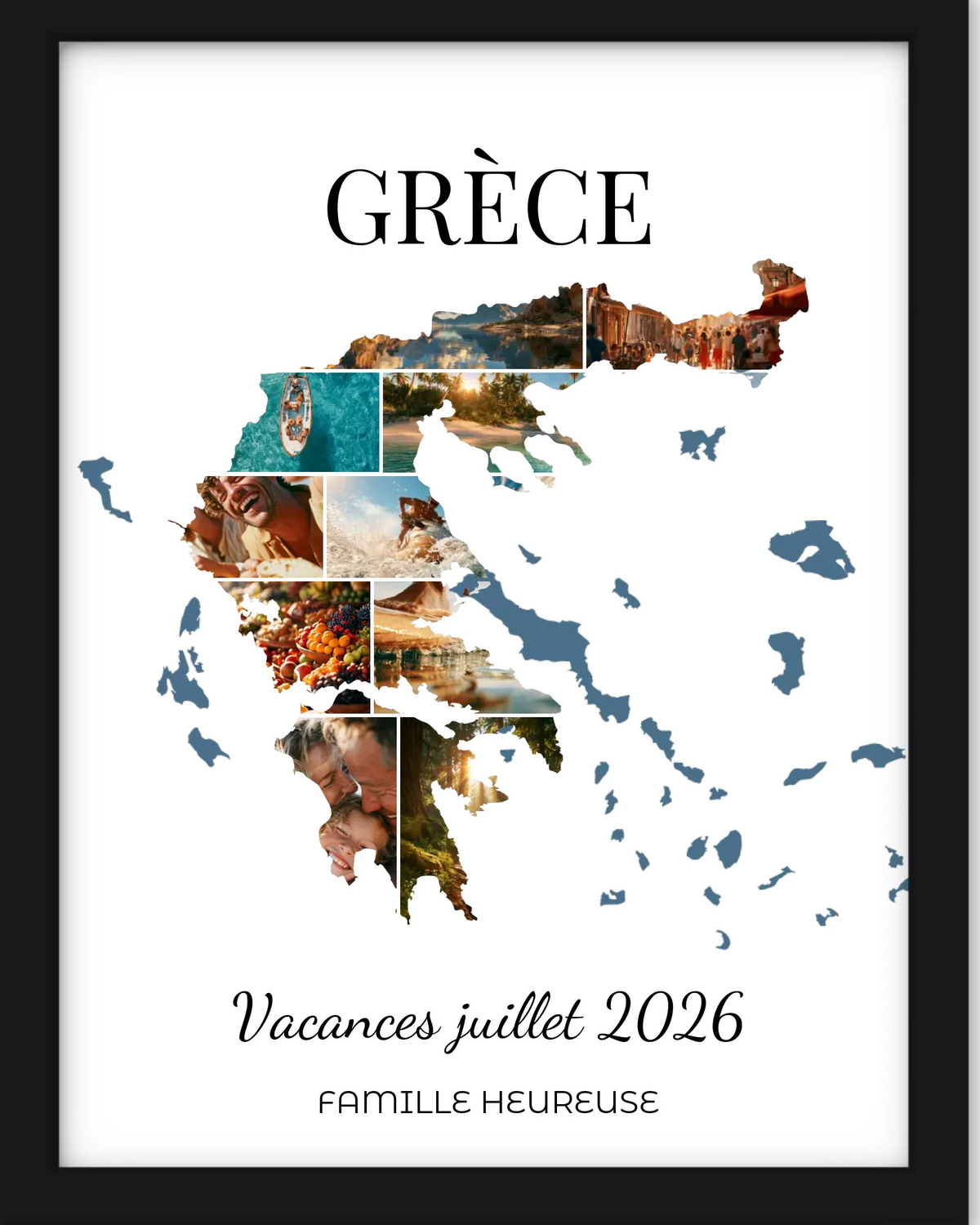 Affiche souvenir vacances personnalisée-Grèce-10 photos