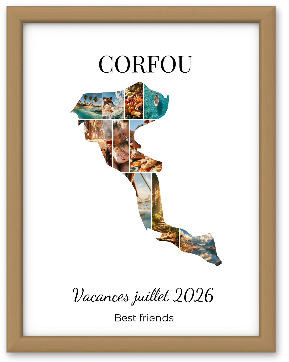 Affiche souvenir vacances personnalisée-Corfou-10 photos