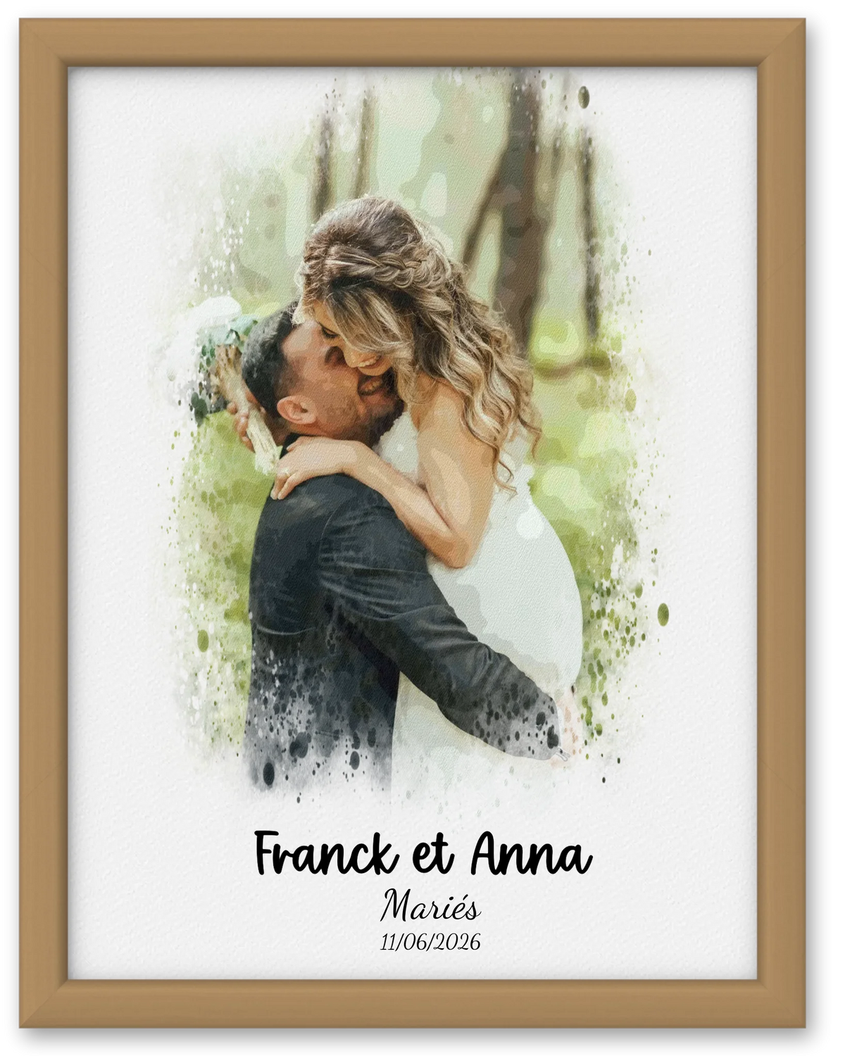Affiche personnalisée - Votre photo en illustration  style éclat d'aquarelle