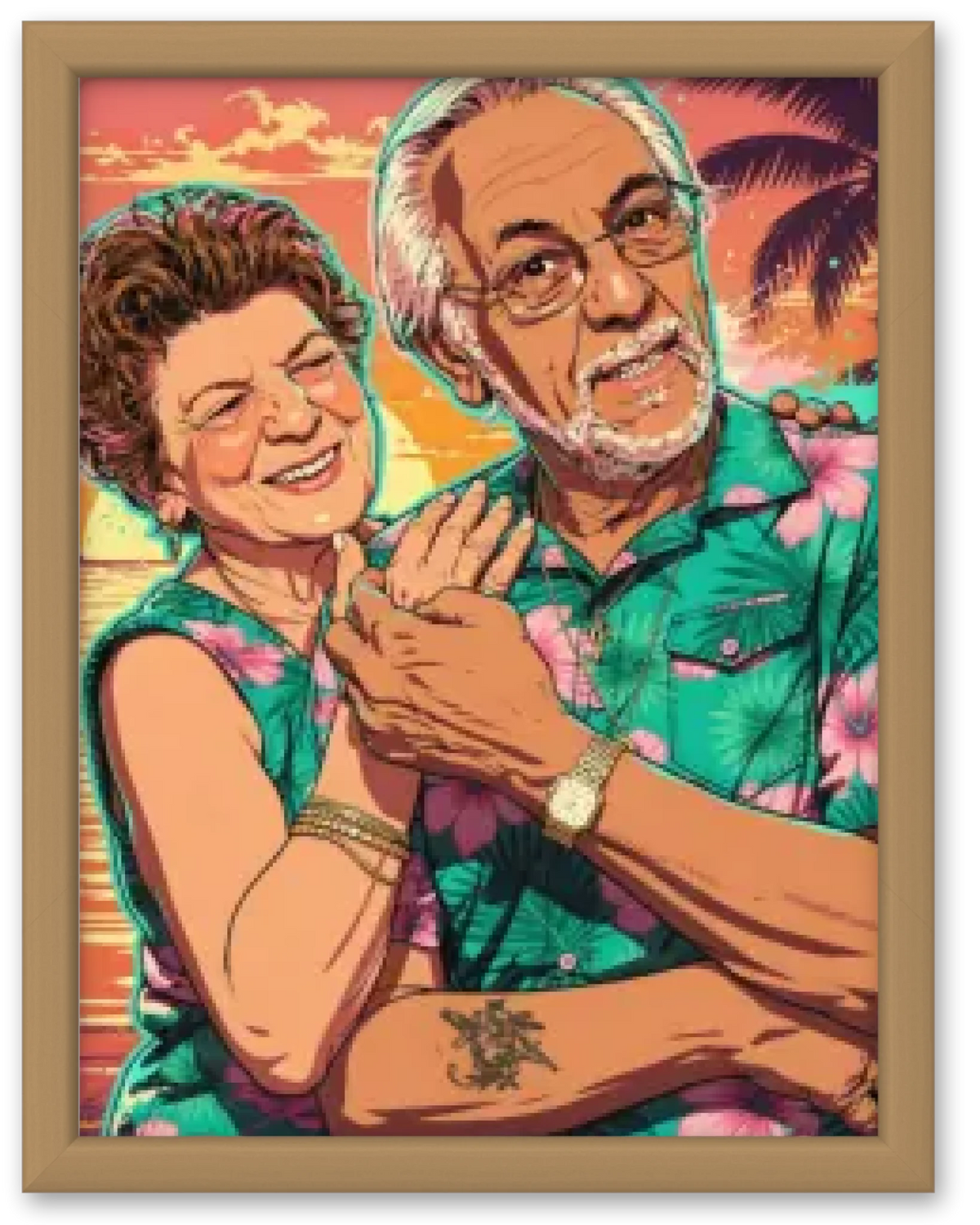 Affiche personnalisée - Votre photo en illustration  style Miami