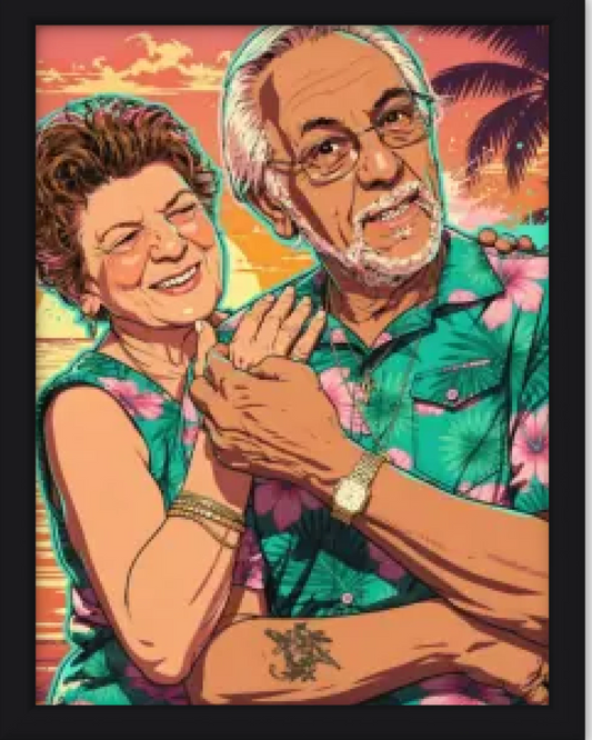Affiche personnalisée - Votre photo en illustration  style Miami