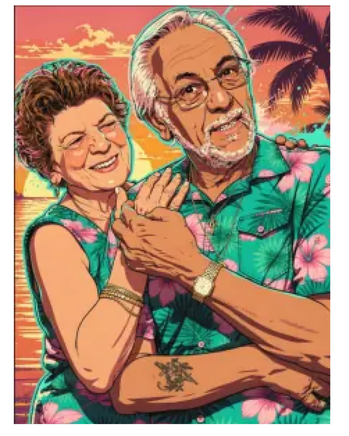 Affiche personnalisée - Votre photo en illustration  style Miami