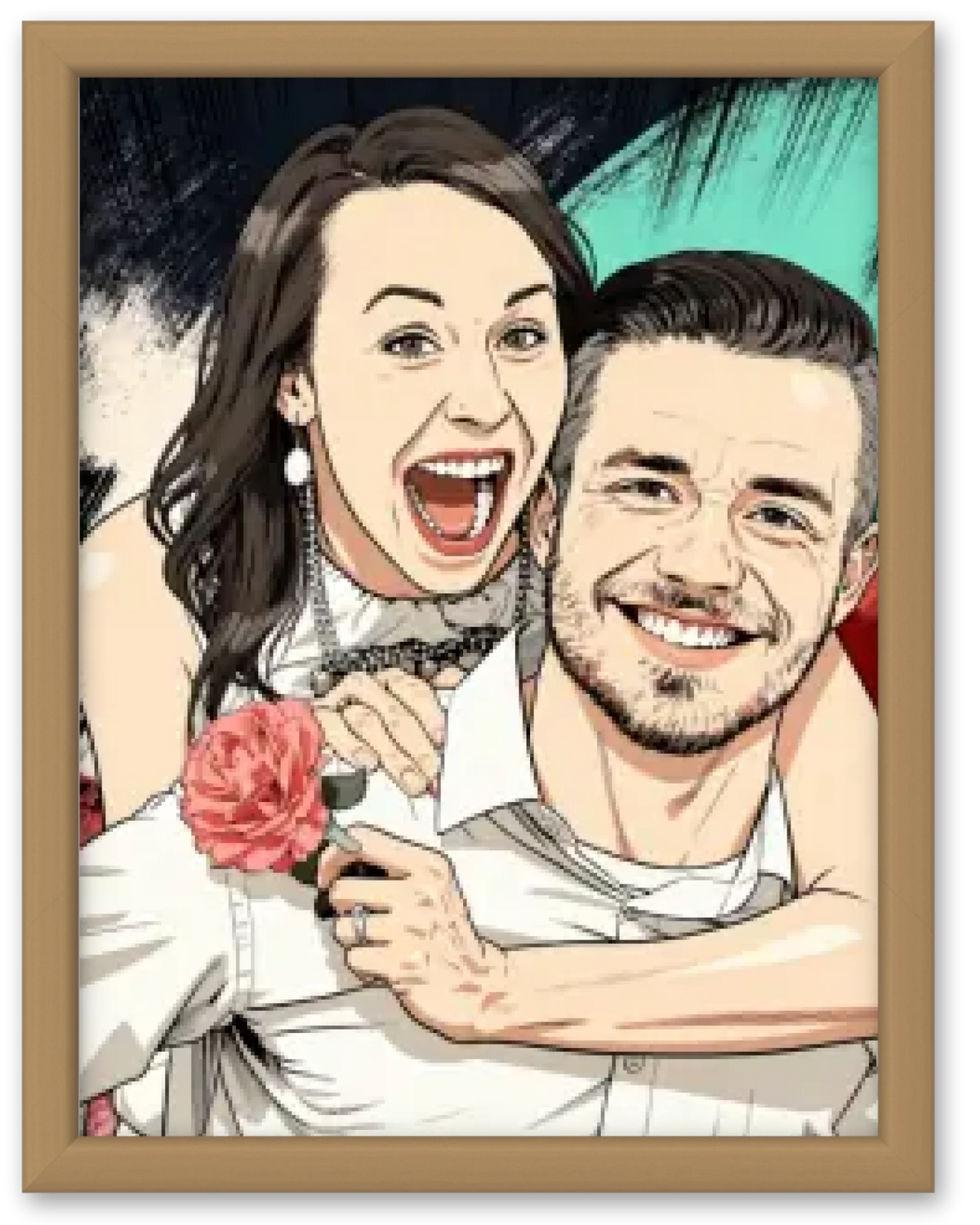 Affiche personnalisée - Votre photo en illustration  style manga dynamique