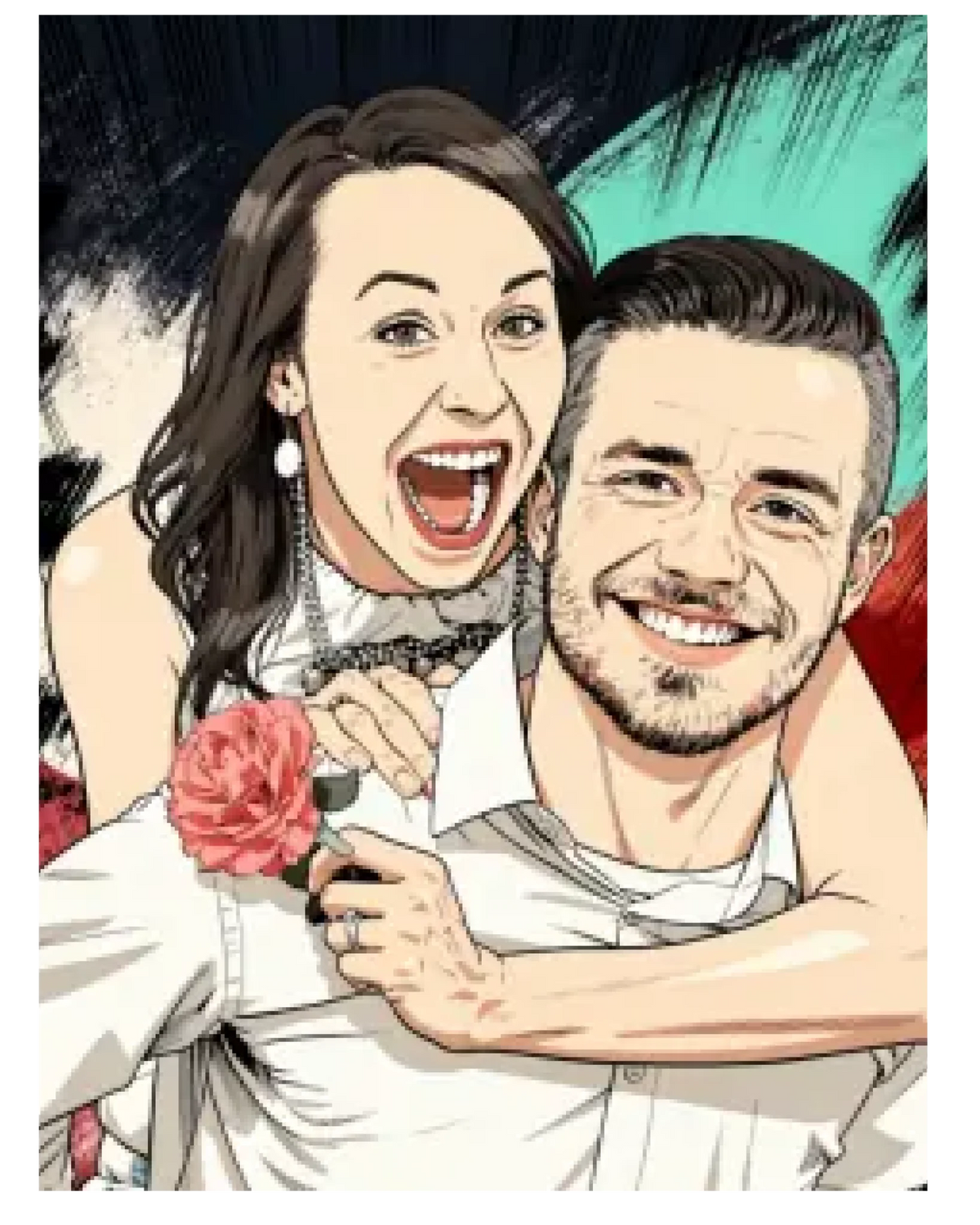 Affiche personnalisée - Votre photo en illustration  style manga dynamique