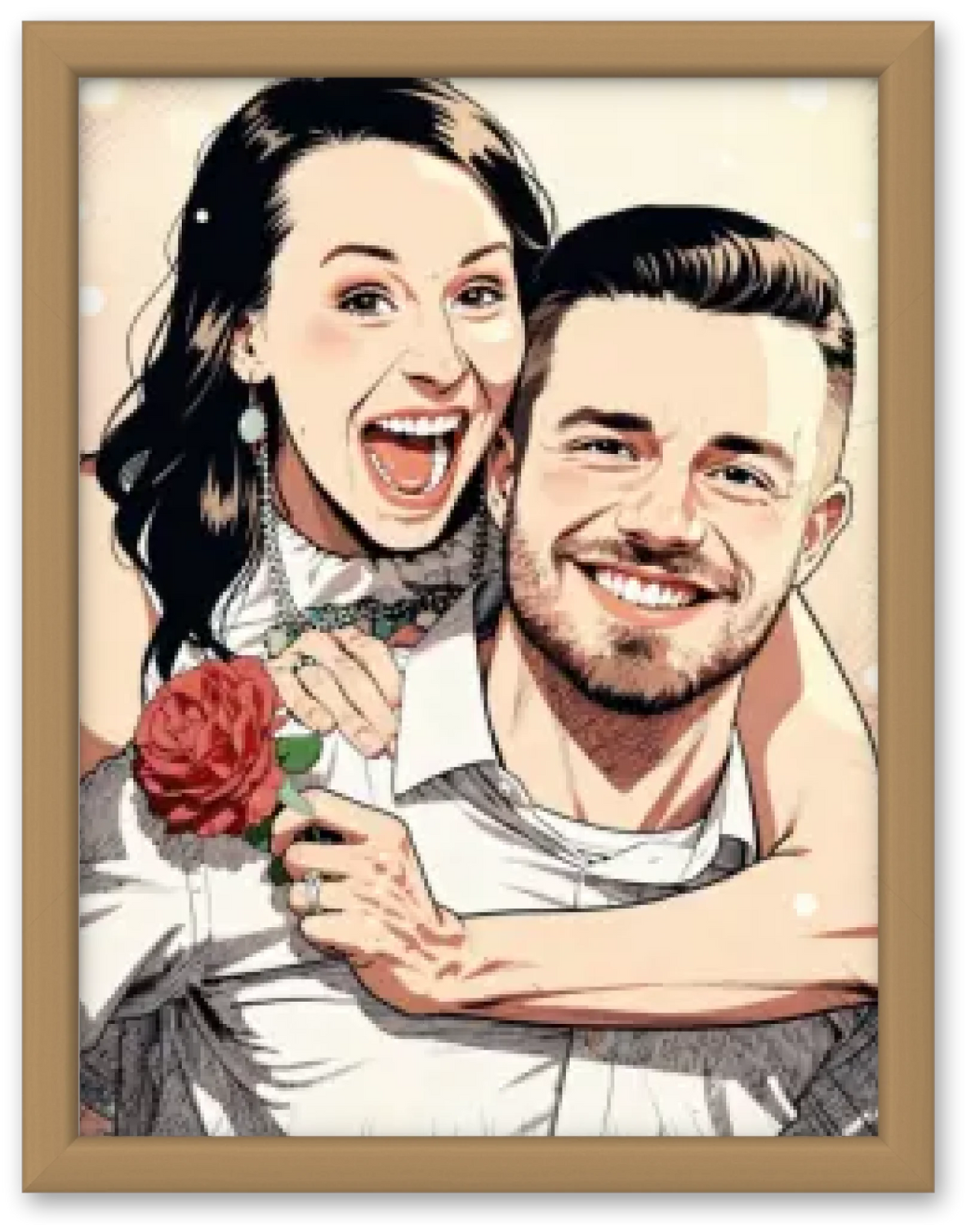 Affiche personnalisée - Votre photo en illustration  style manga romantique