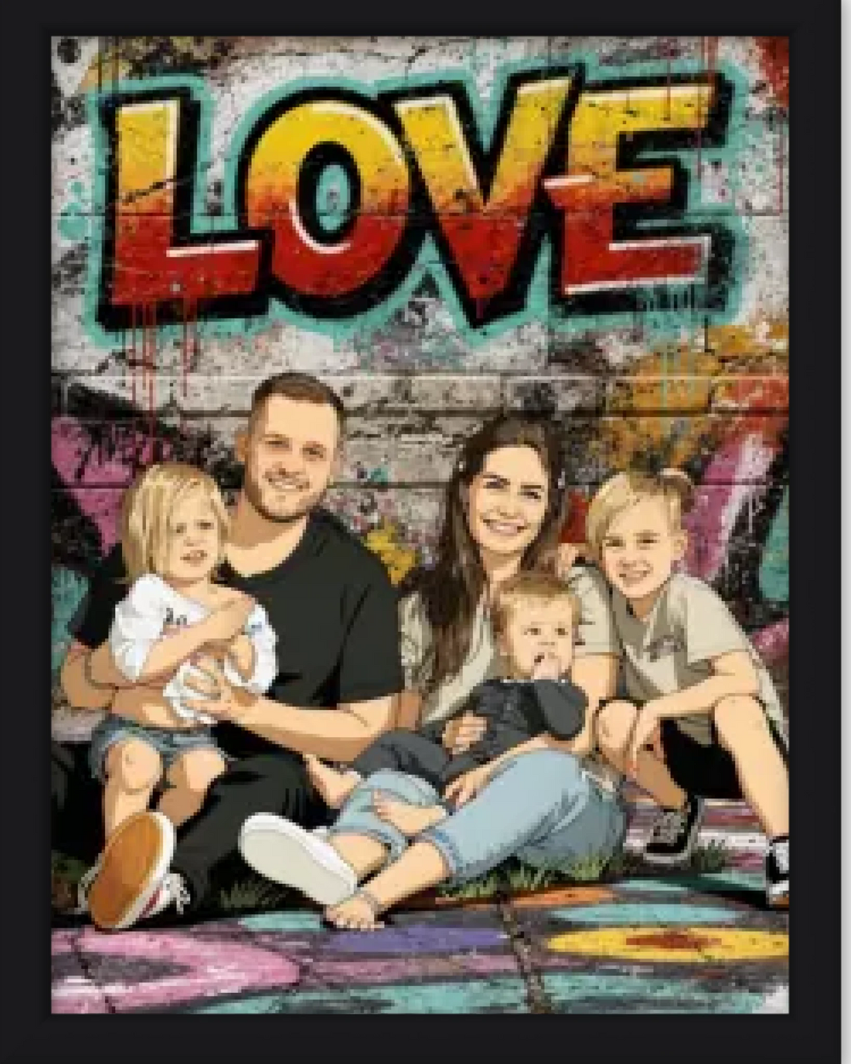 Affiche personnalisée - Votre photo en illustration urbaine style street art  love