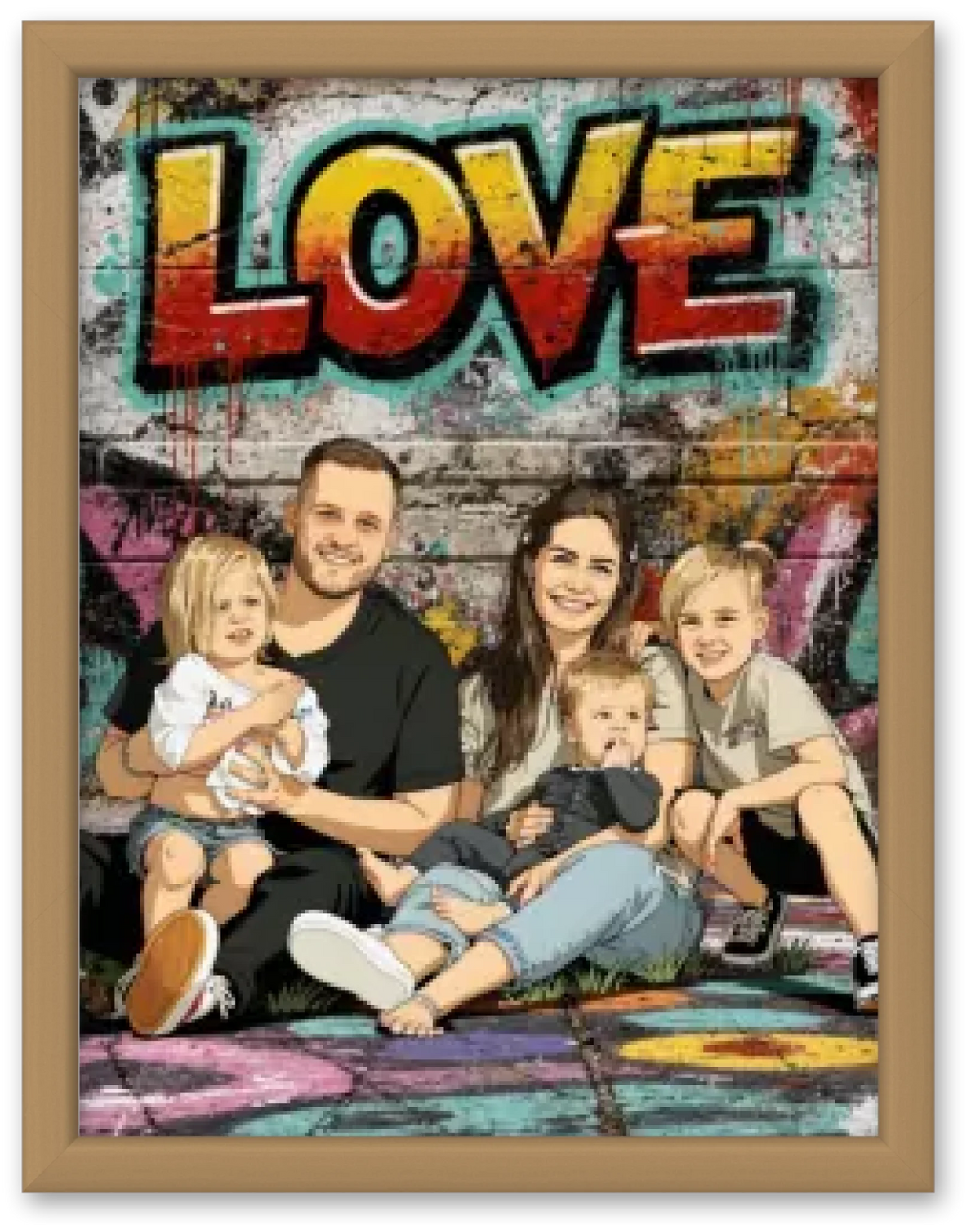 Affiche personnalisée - Votre photo en illustration urbaine style street art  love