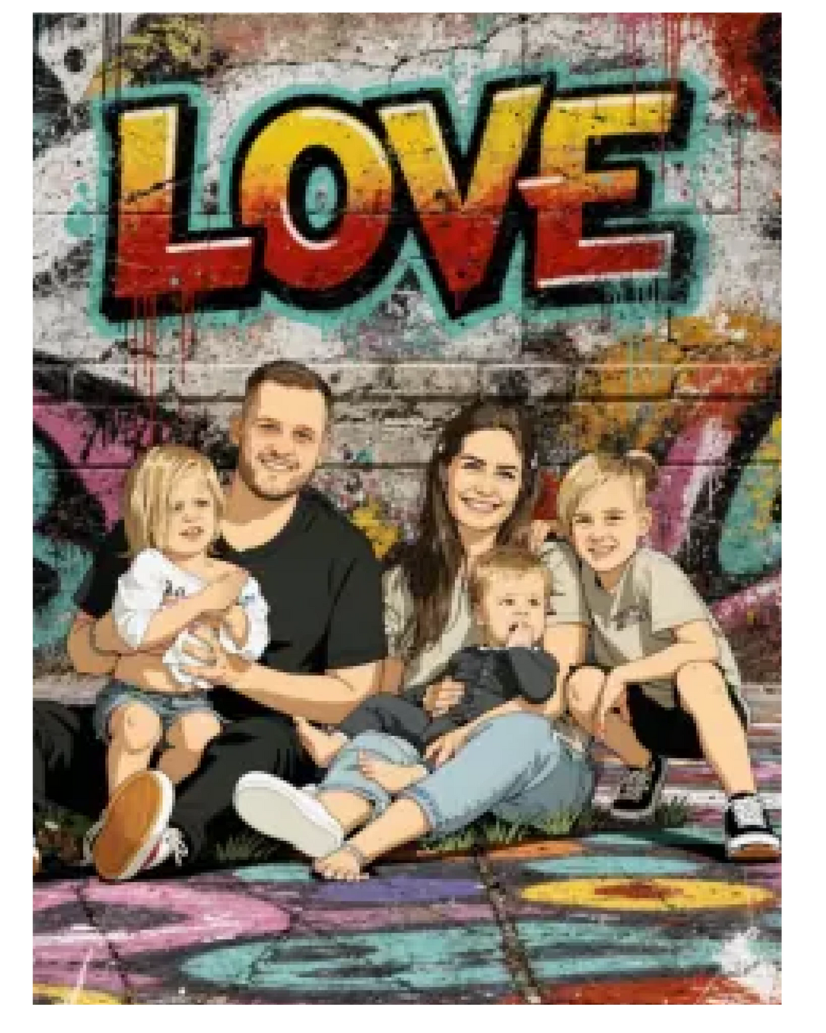 Affiche personnalisée - Votre photo en illustration urbaine style street art  love