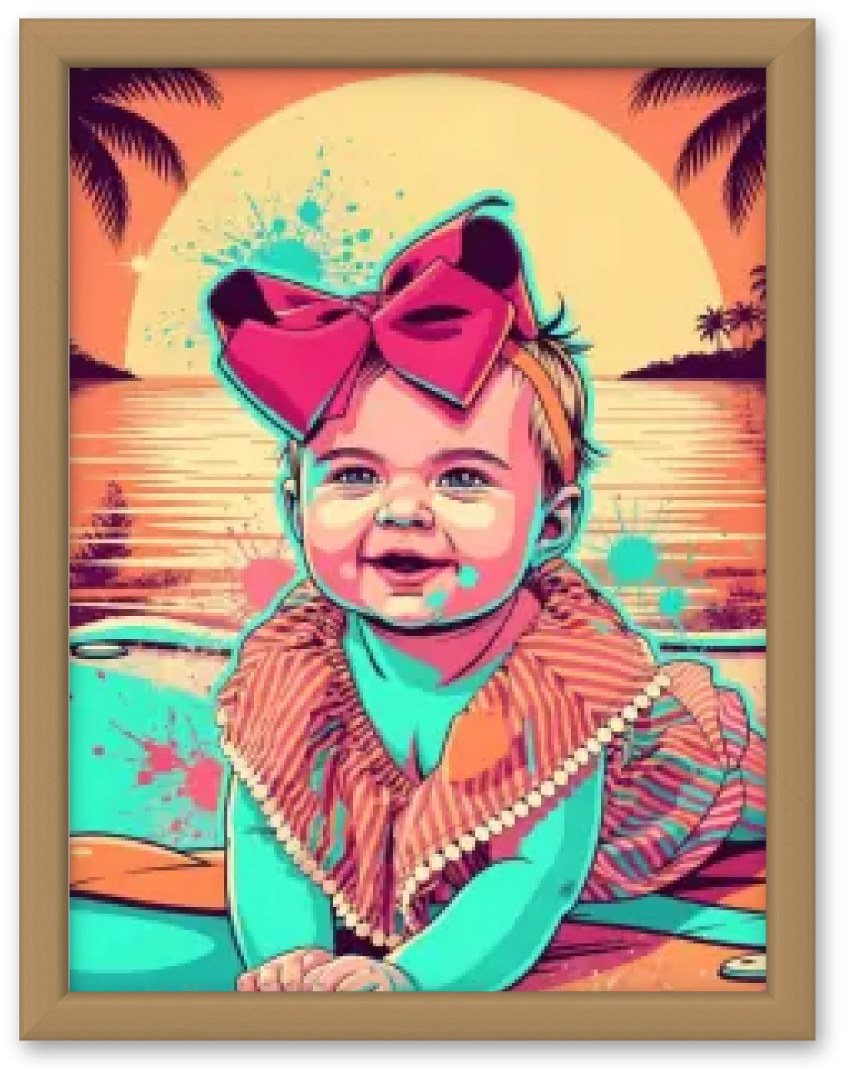 Affiche personnalisée - Votre photo  en illustration urbaine style Miami