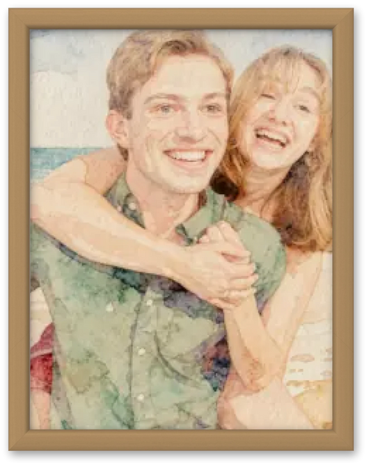 Affiche personnalisée - Votre photo en illustration  style aquarelle méditerranée