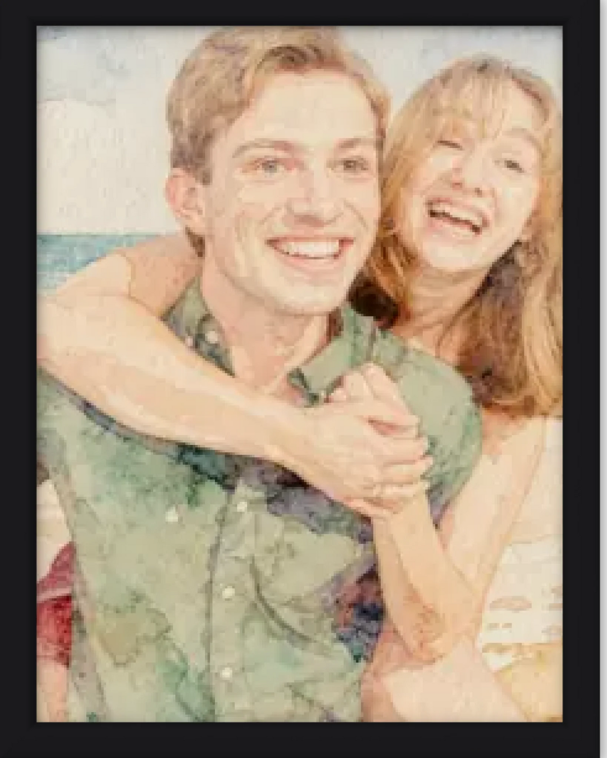 Affiche personnalisée - Votre photo en illustration  style aquarelle méditerranée