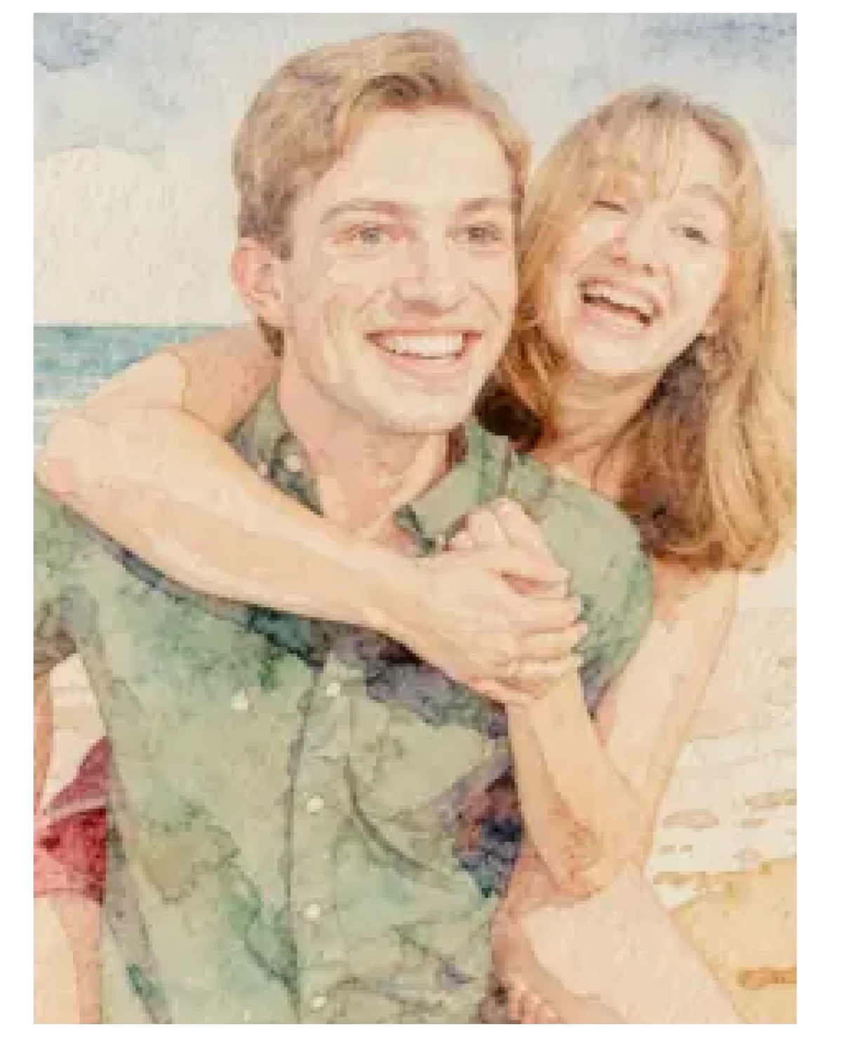 Affiche personnalisée - Votre photo en illustration  style aquarelle méditerranée