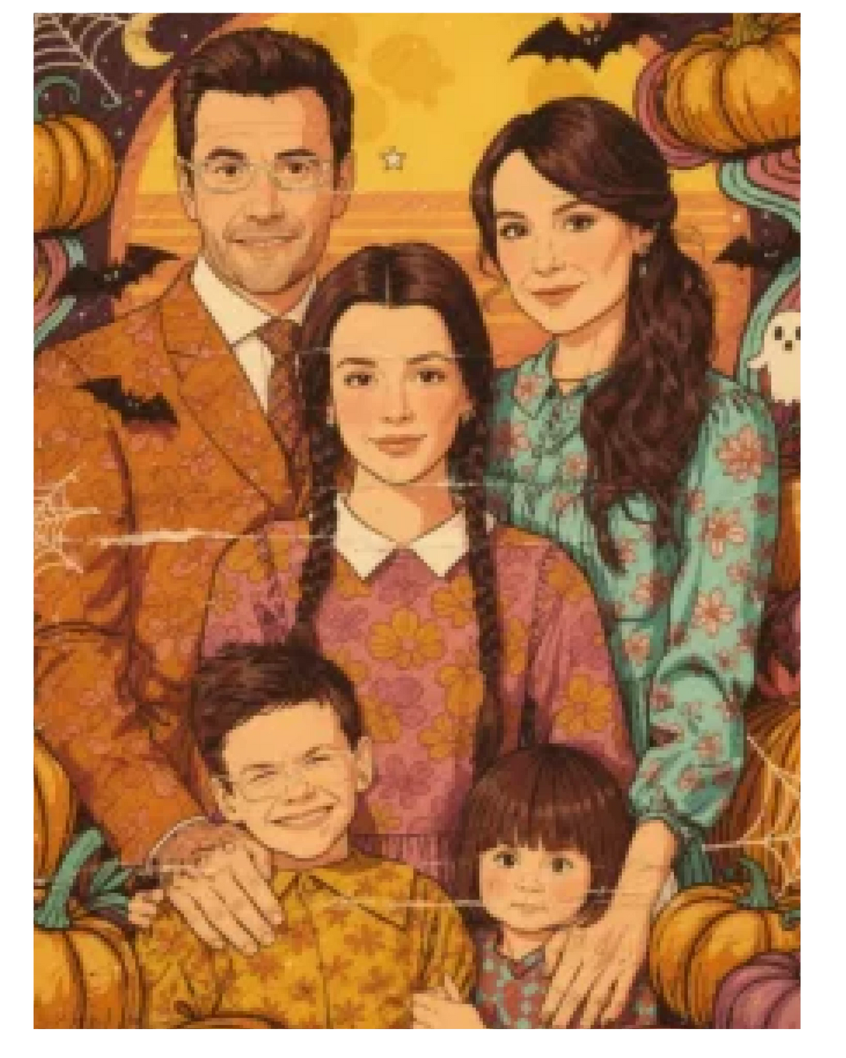 Affiche personnalisée - Votre photo en illustration  style Halloween 60's