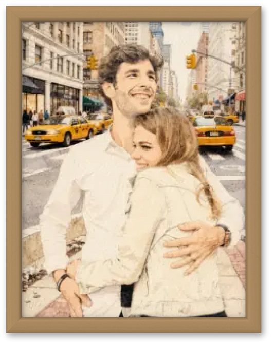Affiche personnalisée - Votre photo en illustration  dans les rues de New York