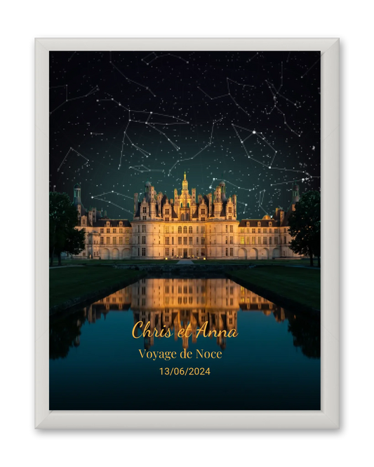 Carte du ciel  étoilé au chateau de Chambord à votre date