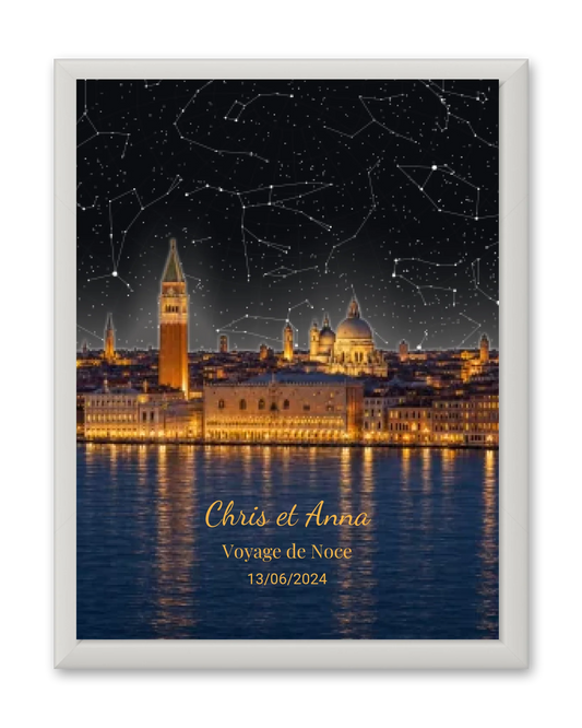 Carte du ciel  étoilé lagune de Venise à votre date