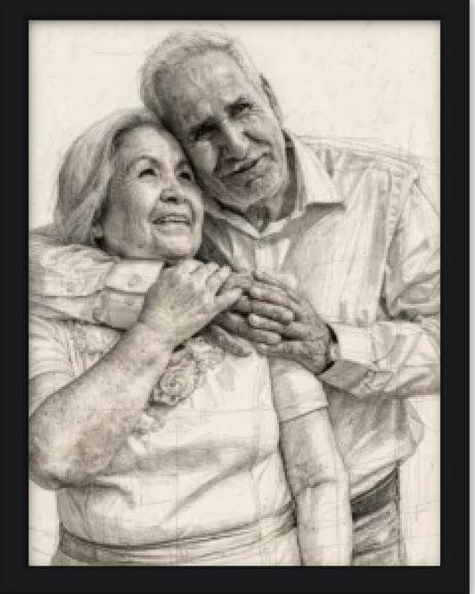 Affiche personnalisée  - Votre photo  en illustration Croquis de carnet d’artiste