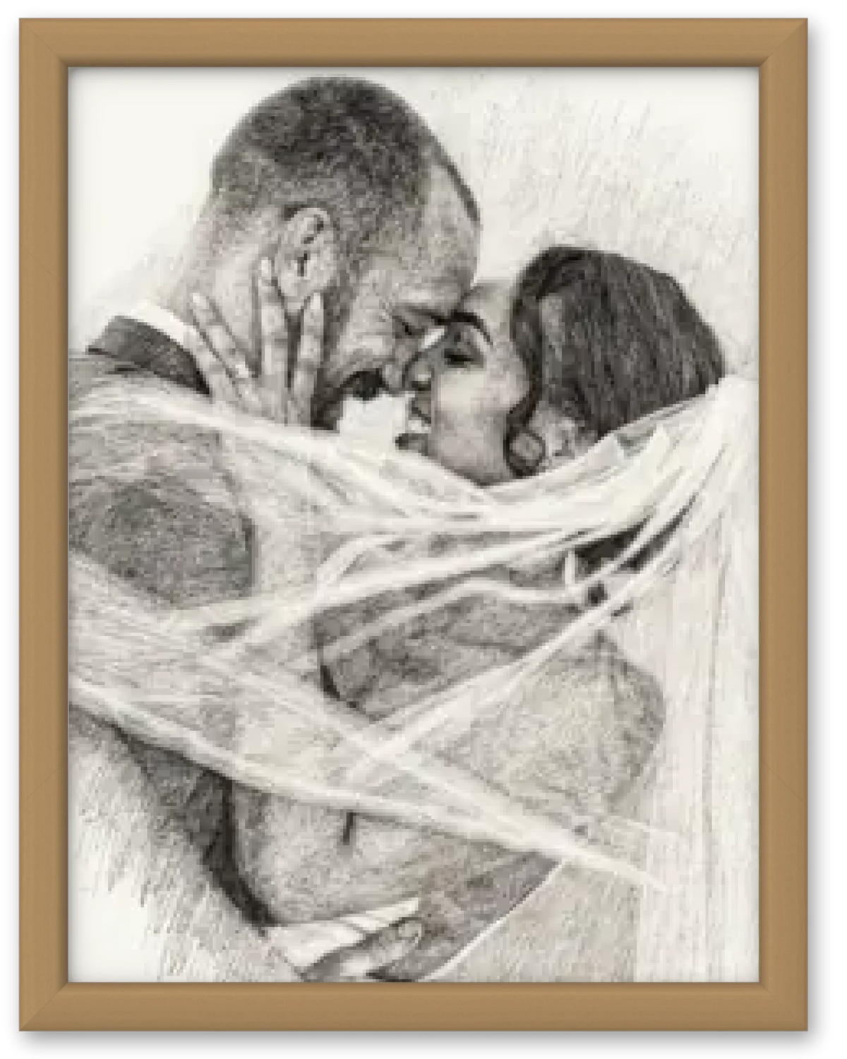 Affiche personnalisée - Votre photo en illustration Crayon graphite hyperréaliste