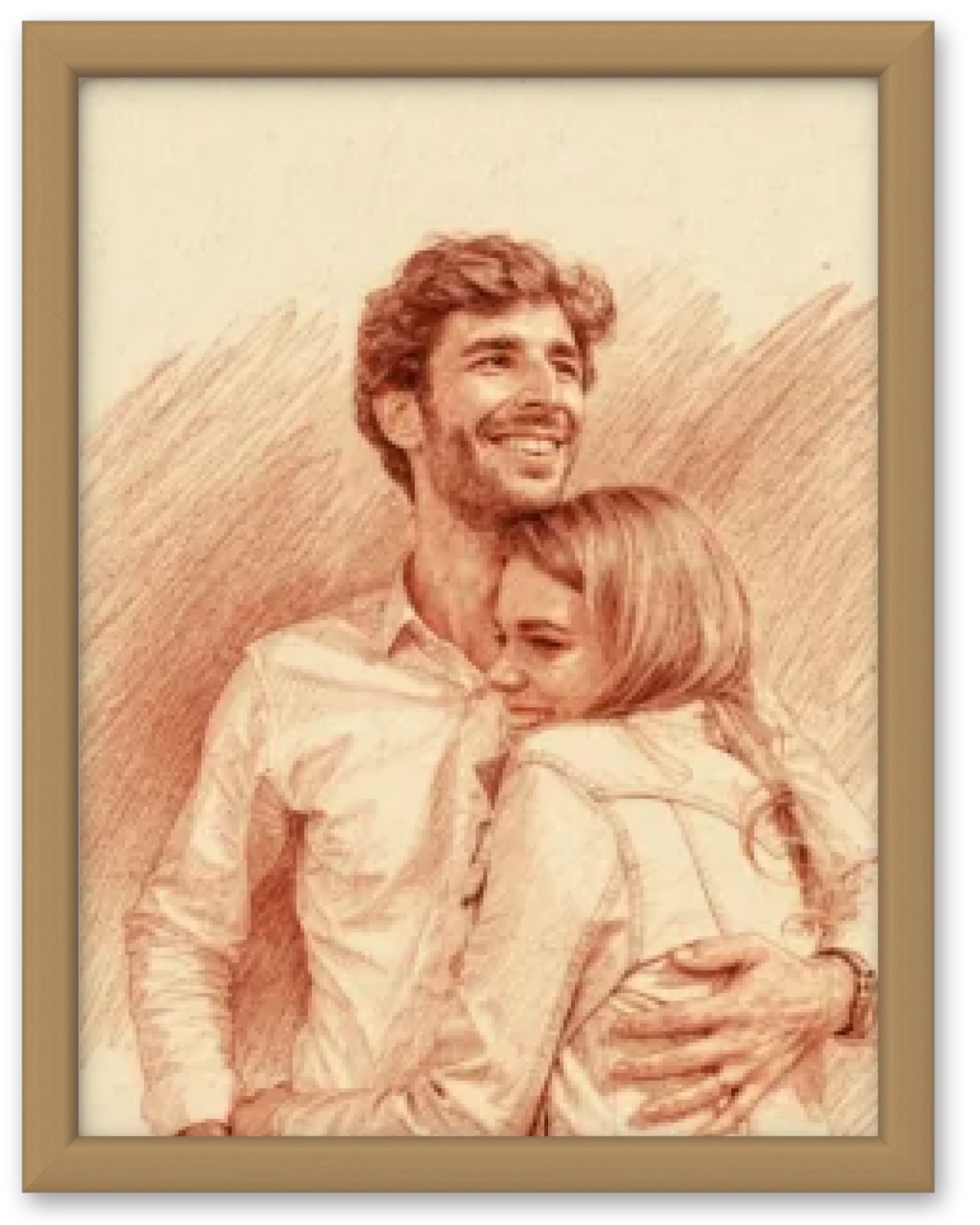 Affiche personnalisée  - Votre photo  en illustration Sanguine crayon rouge ancien