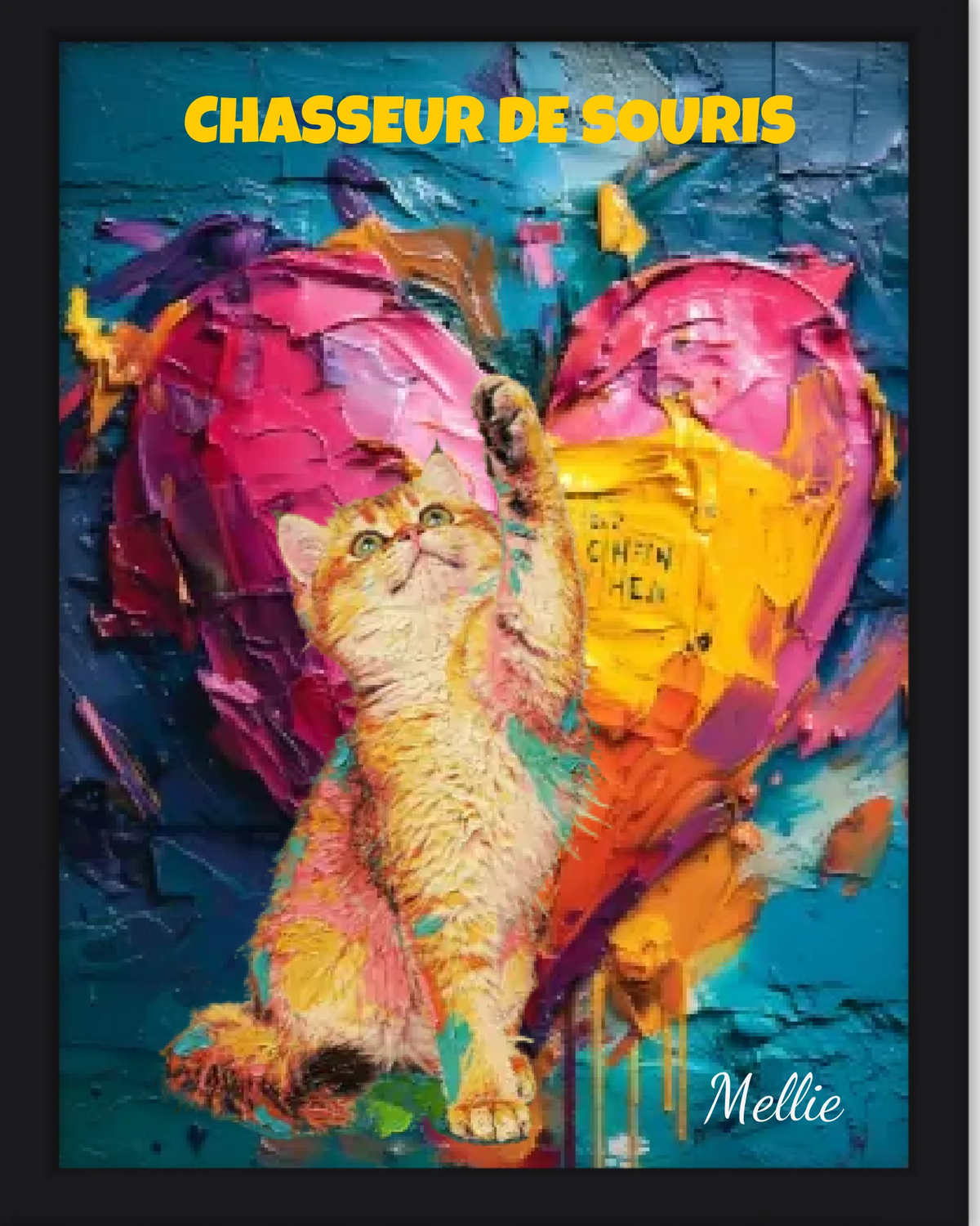 Affiche personnalisée  - Votre chat  en illustration street art