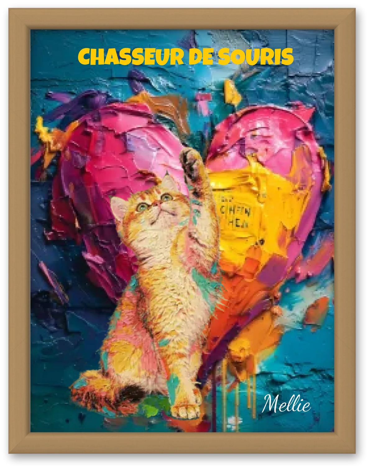 Affiche personnalisée  - Votre chat  en illustration street art