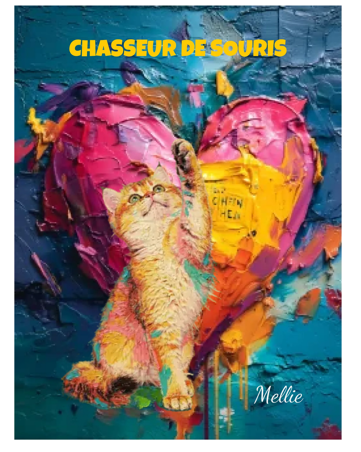 Affiche personnalisée  - Votre chat  en illustration street art