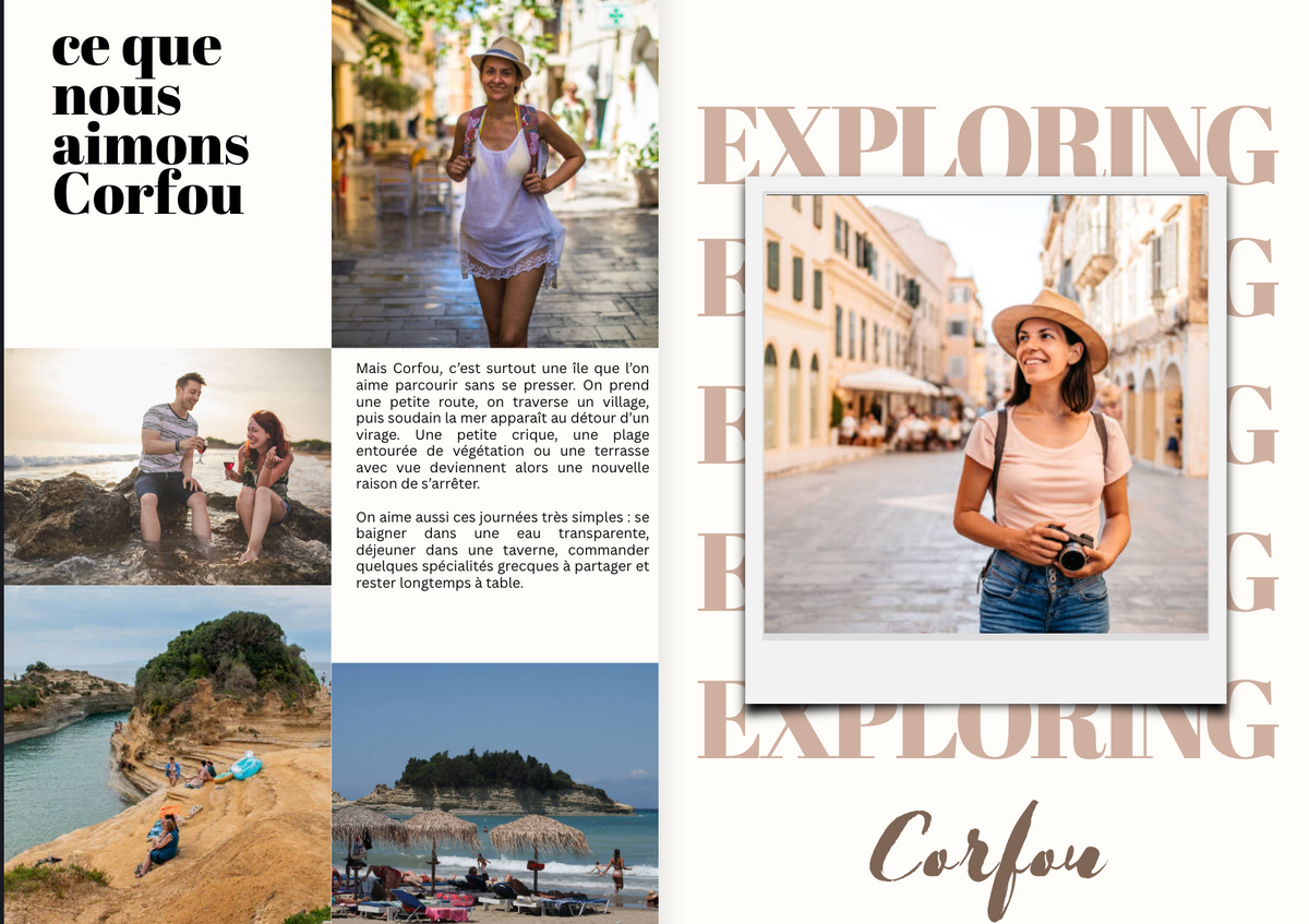 Magazine vacances à Corfou modifiable