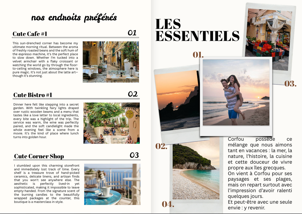 Magazine vacances à Corfou modifiable